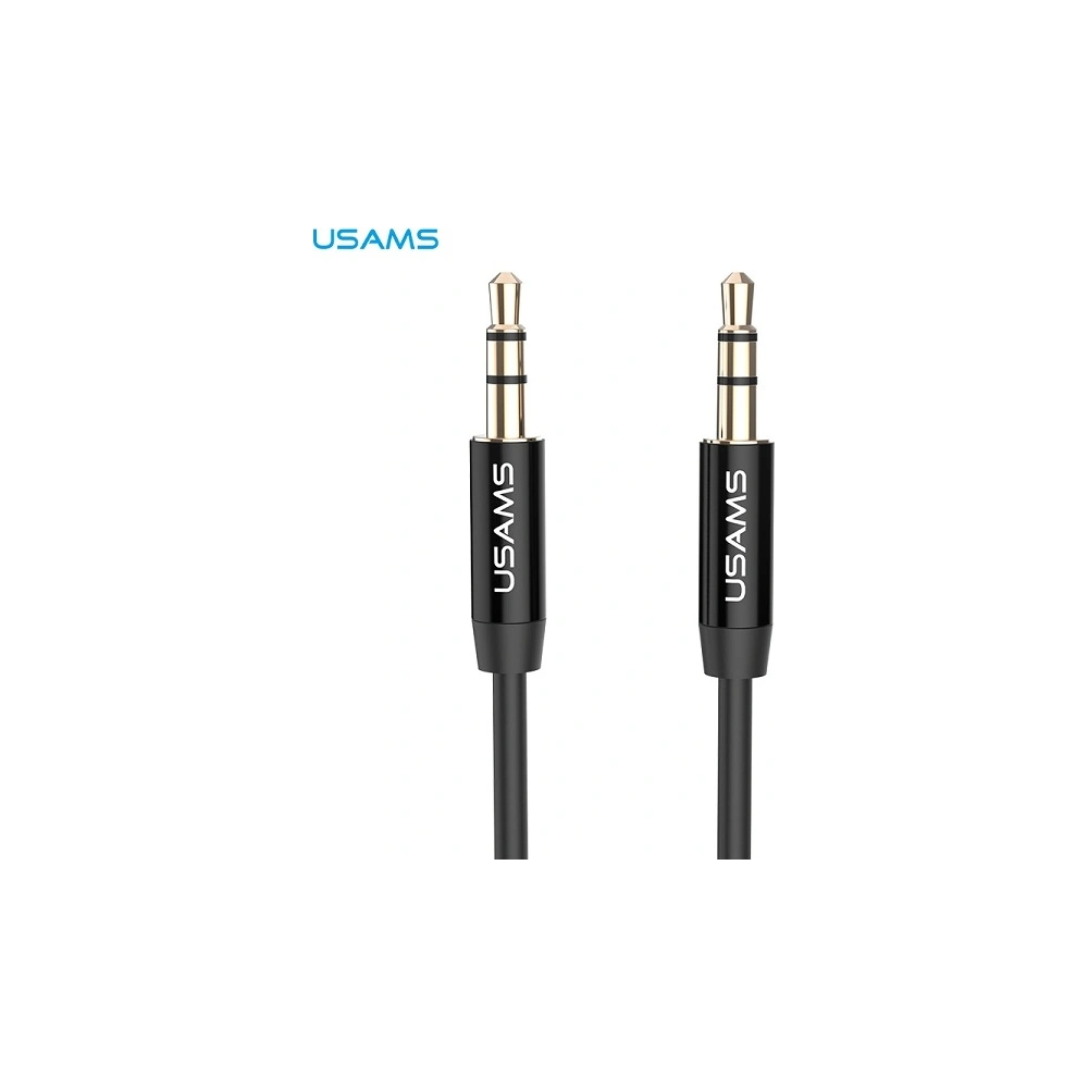 Hurtownia GSM - Adaptér USAMS audio jack 3,5m - 3,5m 1m černý/black YP101 - USA016BLK - {ean13} - Hurt