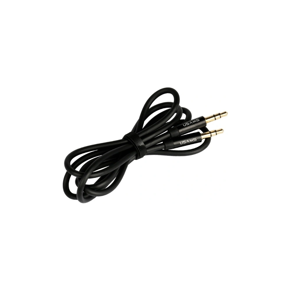 Hurtownia GSM - Adaptér USAMS audio jack 3,5m - 3,5m 1m černý/black YP101 - USA016BLK - {ean13} - Hurt