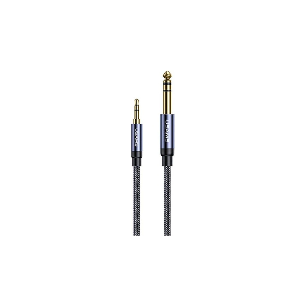 Hurtownia GSM - Adaptér USAMS audio jack 3,5mm - 6,35mm 1.2m černý/black SJ539YP01 - USA018BLK - {ean13} - Hurt