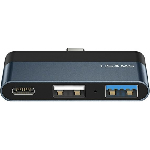 Usams Distributor - 6958444945613 - USA020GRY - USAMS Adapter HUB USB 2.0/USB 3.0/USB-C grey SJ490HUB01 (US-SJ490) - B2B homescreen