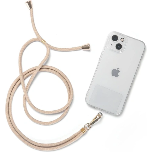 Smycz do telefonu Tech-Protect Chain Universal Strap Beige/Gold