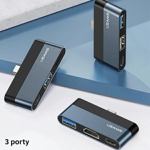 Hurtownia GSM - Hub USAMS USB 3.0/USB-C/Micro SD szary/grey SJ491HUB01 - USA022GRY - {ean13} - Hurt