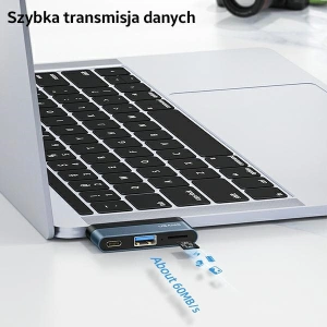 Hurtownia GSM - Hub USAMS USB 3.0/USB-C/Micro SD szary/grey SJ491HUB01 - USA022GRY - {ean13} - Hurt