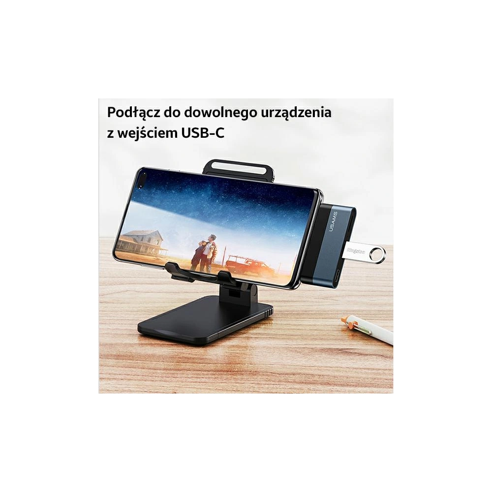 Wholesale USAMS Adapter HUB USB 3.0/USB-C/microSD grey SJ491HUB01 (US-SJ491) - USA022GRY - {ean13} - Hurt