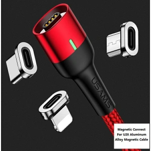 Wholesale USAMS Adapter Magnetic U28 Lightning bulk silver SJ325LNTA - USA025SLV - {ean13} - Hurt