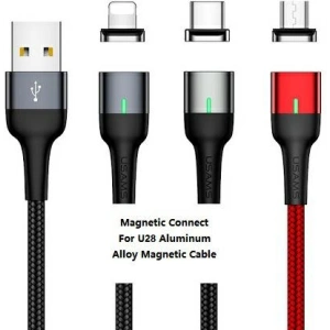 Wholesale USAMS Adapter Magnetic U28 Lightning bulk silver SJ325LNTA - USA025SLV - {ean13} - Hurt