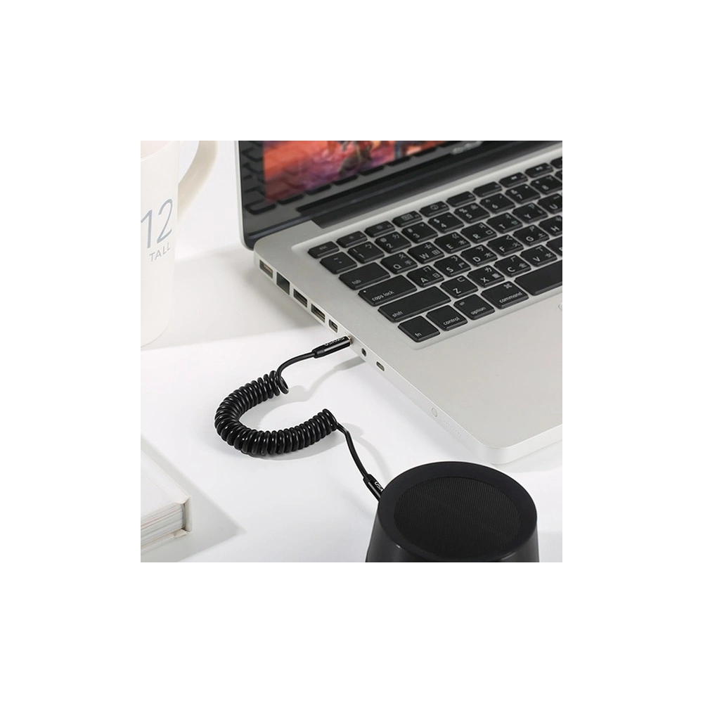 Hurtownia GSM - Adapter USAMS Spring audio jack 3,5mm -3,5mm 1,2m czarny/black SJ256YP01 - USA032BLK - {ean13} - Hurt