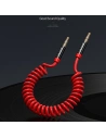 Hurtownia GSM - Adapter USAMS Spring audio jack 3,5mm -3,5mm 1,2m czerwony/red SJ256YP02 - USA033RED - {ean13} - Hurt
