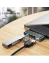 Hurtownia GSM - Adapter USAMS USB-C Mini HUB 2xUSB +Micro SD szary/grey SJ463HUB01 - USA034GRY - {ean13} - Hurt