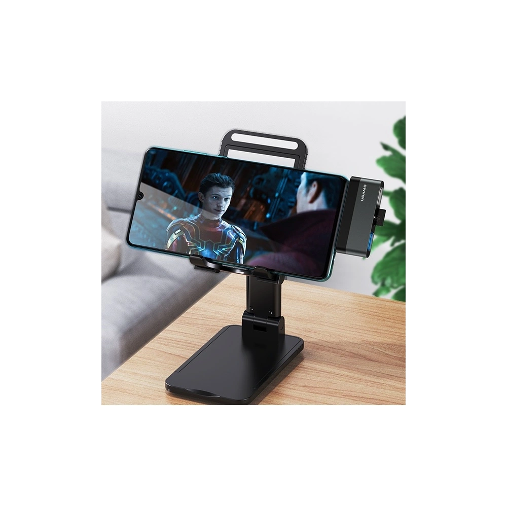 Hurtownia GSM - Adapter USAMS USB-C Mini HUB 2xUSB +Micro SD szary/grey SJ463HUB01 - USA034GRY - {ean13} - Hurt