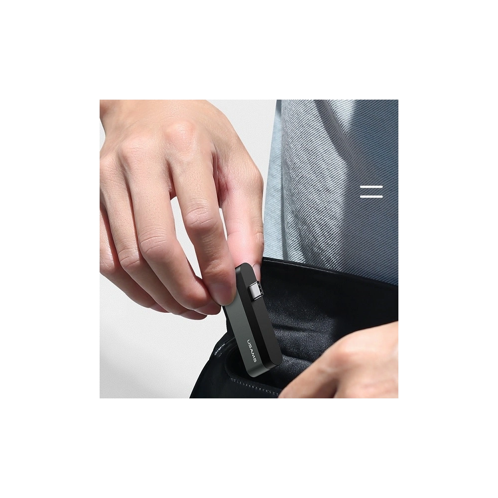 Wholesale USAMS Adapter USB-C Mini HUB 2xUSB + microSD grey SJ463HUB01 (US-SJ463) - USA034GRY - {ean13} - Hurt