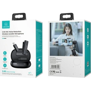 Hurtownia GSM - Bezprzewodowy mikrofon krawatowy USAMS ENC 2.4G Wireless Lavalier Microphone USB-C + 2x adapter ZB247MKF01 - USA043 - {ean13} - Hurt
