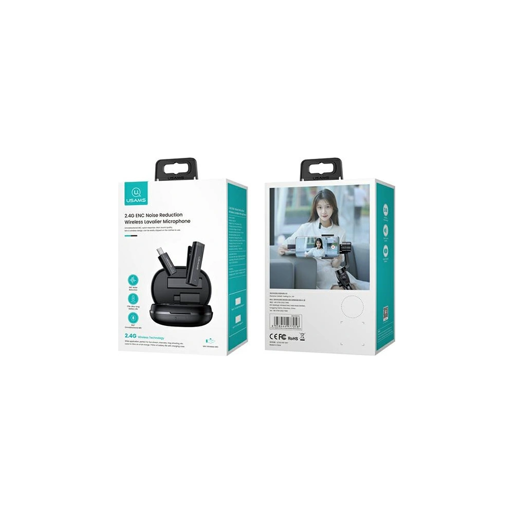 Hurtownia GSM - Bezdrátový klopový mikrofon USAMS ENC 2.4G Wireless Lavalier Microphone USB-C ZB243MKF01 - USA044 - {ean13} - Hurt
