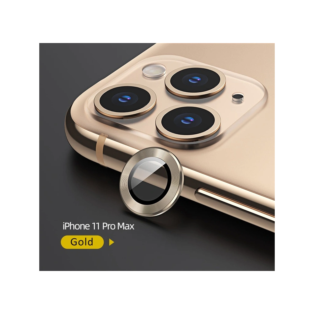 Hurtownia GSM - Nakládka USAMS Camera Lens Glass Apple iPhone 11 Pro Max metalový kroužek zlatý/gold BH573JTT04 - USA053GLD - {ean13} - Hurt