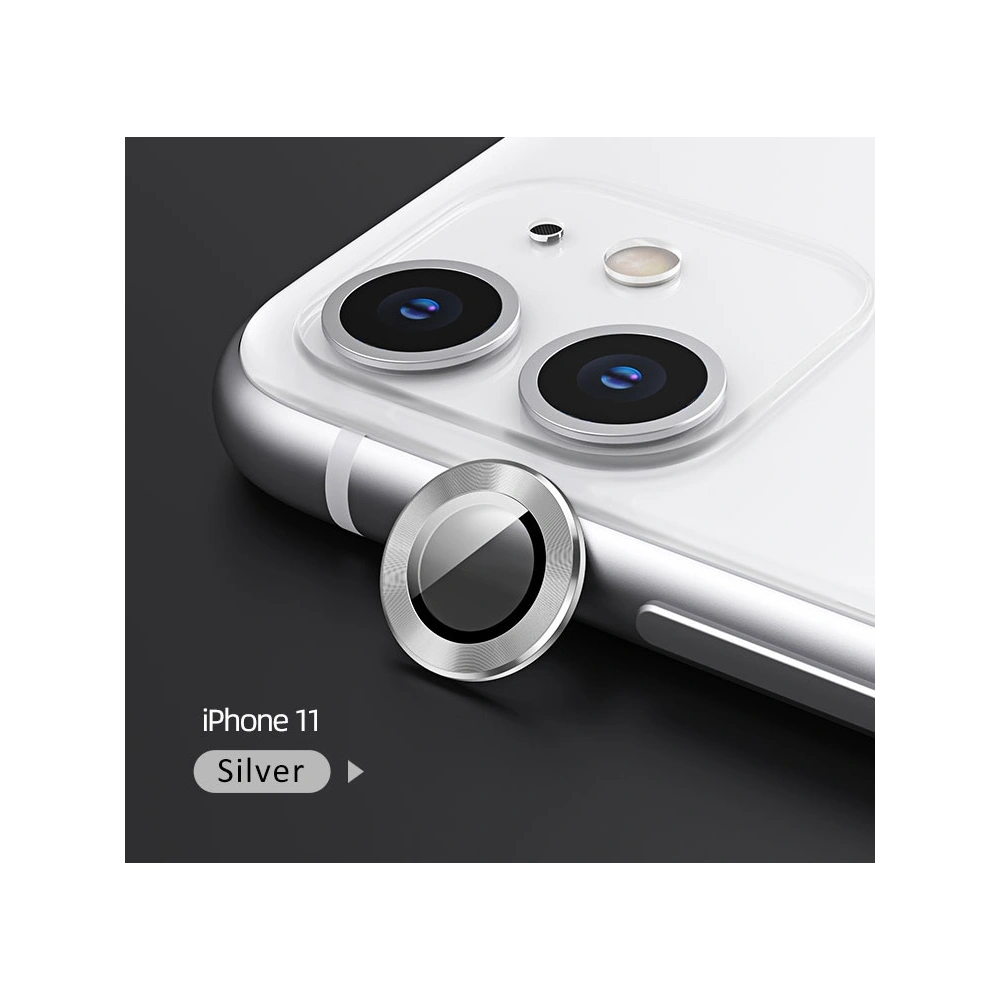 Hurtownia GSM - Nakládka USAMS Camera Lens Glass Apple iPhone 11 metalový kroužek stříbrný/silver BH572JTT02 - USA065SLV - {ean13} - Hurt