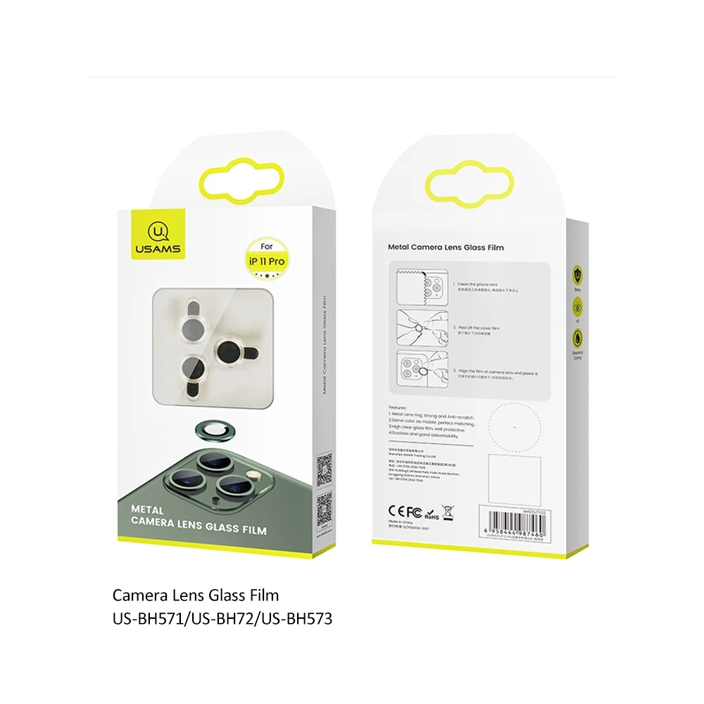 Hurtownia GSM - Nakládka USAMS Camera Lens Glass Apple iPhone 11 metalový kroužek stříbrný/silver BH572JTT02 - USA065SLV - {ean13} - Hurt