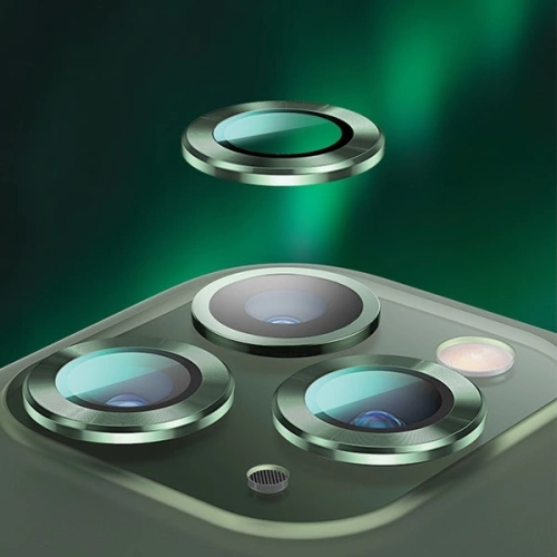 Nakładka USAMS Camera Lens Glass Apple iPhone 11 metal ring zielony/green BH572JTT05