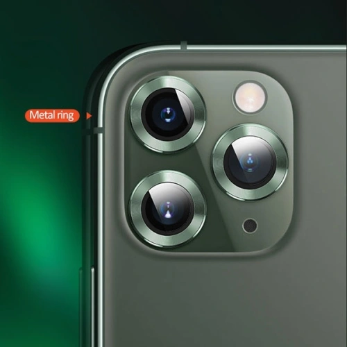 Nakładka USAMS Camera Lens Glass Apple iPhone 11 metal ring zielony/green BH572JTT05