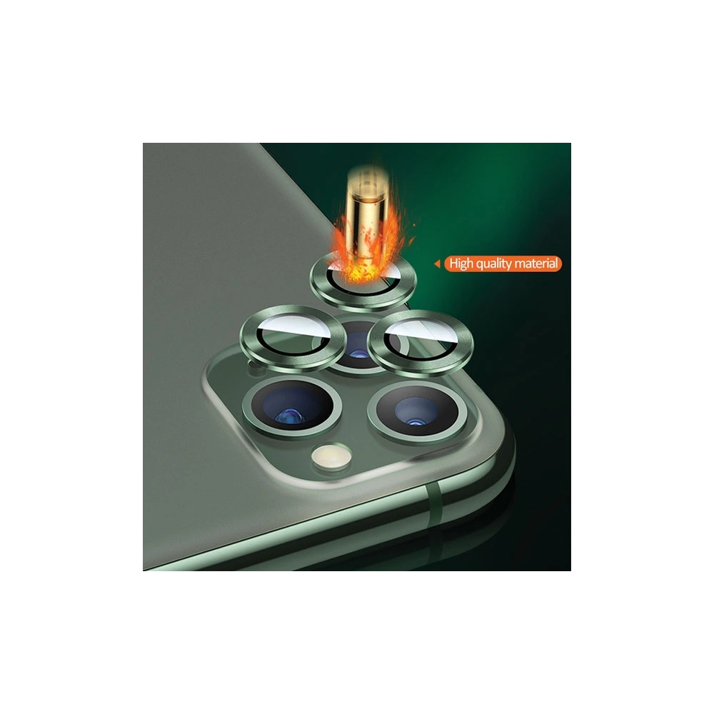 Wholesale USAMS Camera Lens Glass Apple iPhone 11 metal ring green BH572JTT05 (US-BH572) - USA066GRN - {ean13} - Hurt
