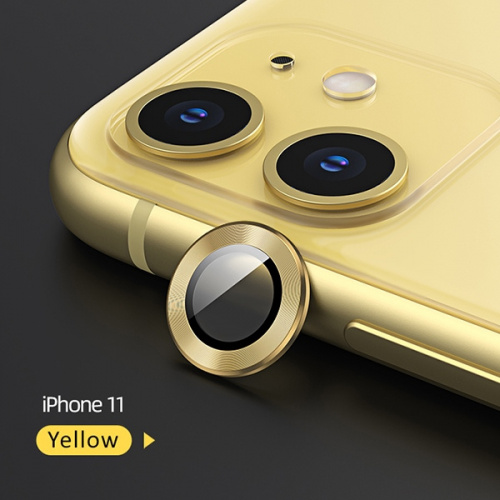 Usams Distributor - 6958444987545 - USA067YEL - USAMS Camera Lens Glass Apple iPhone 11 metal ring yellow BH572JTT06 (US-BH572) - B2B homescreen