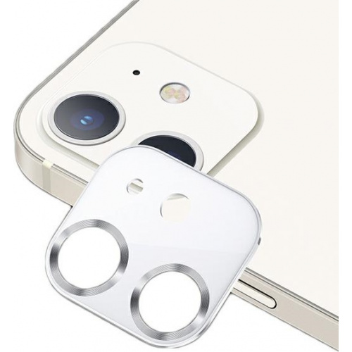 Hurtownia Usams - 6958444940229 - USA070WHT - Nakładka USAMS Camera Lens Glass Apple iPhone 12 mini metal biały/white BH706JTT02 - B2B homescreen