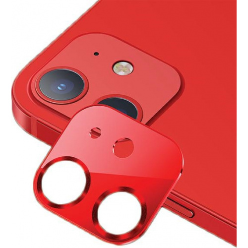 Hurtownia Usams - 6958444940236 - USA072RED - Nakładka USAMS Camera Lens Glass Apple iPhone 12 mini metal czerwony/red BH706JTT03 - B2B homescreen