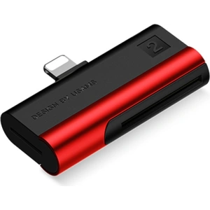 Wholesale USAMS Card Reader SD/microSD Lightning red SJ430DKQ02 (US-SJ430) - USA088RED - {ean13} - Hurt