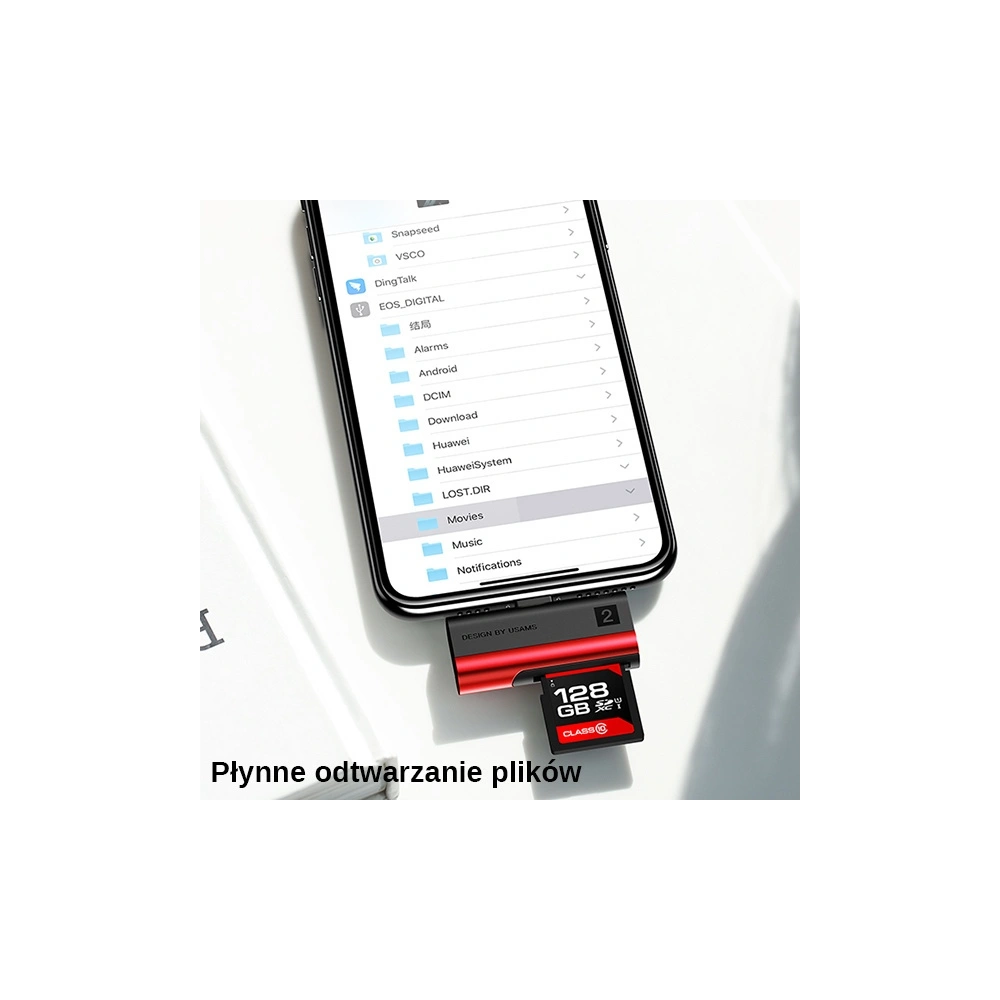 Wholesale USAMS Card Reader SD/microSD Lightning red SJ430DKQ02 (US-SJ430) - USA088RED - {ean13} - Hurt