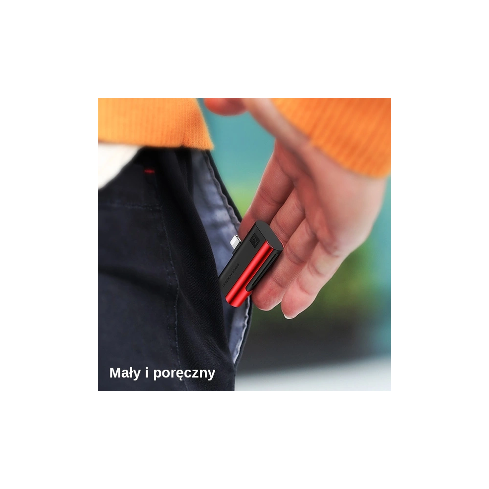 Wholesale USAMS Card Reader SD/microSD Lightning red SJ430DKQ02 (US-SJ430) - USA088RED - {ean13} - Hurt