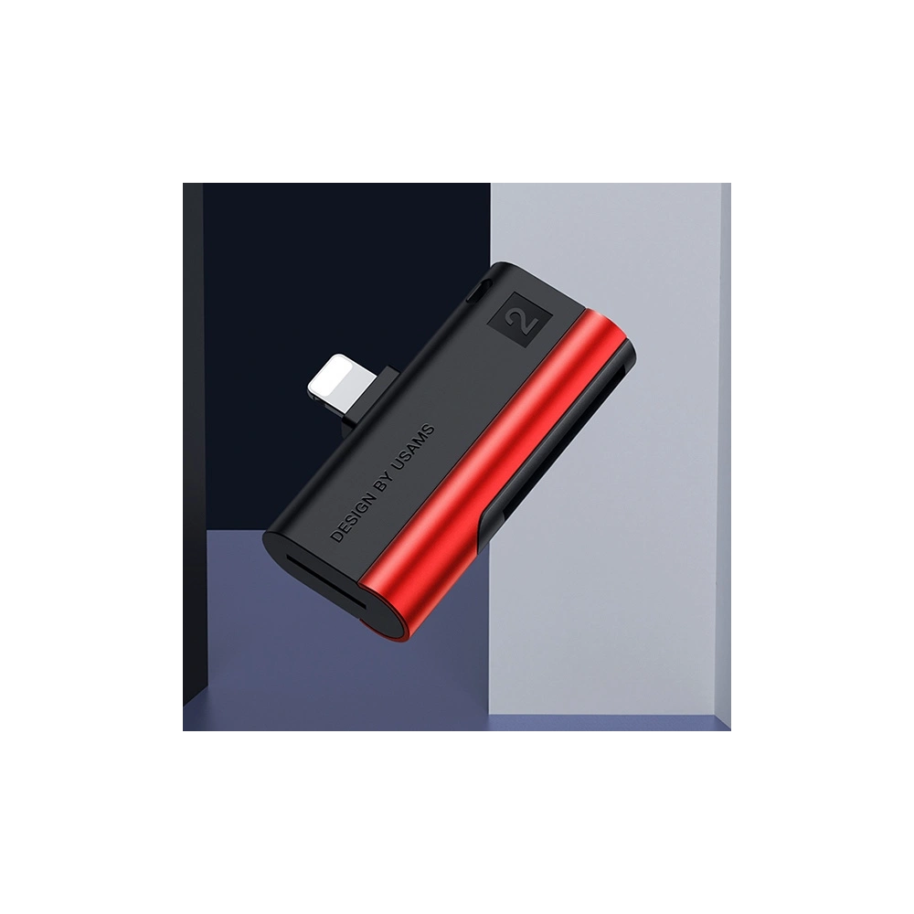 Wholesale USAMS Card Reader SD/microSD Lightning red SJ430DKQ02 (US-SJ430) - USA088RED - {ean13} - Hurt