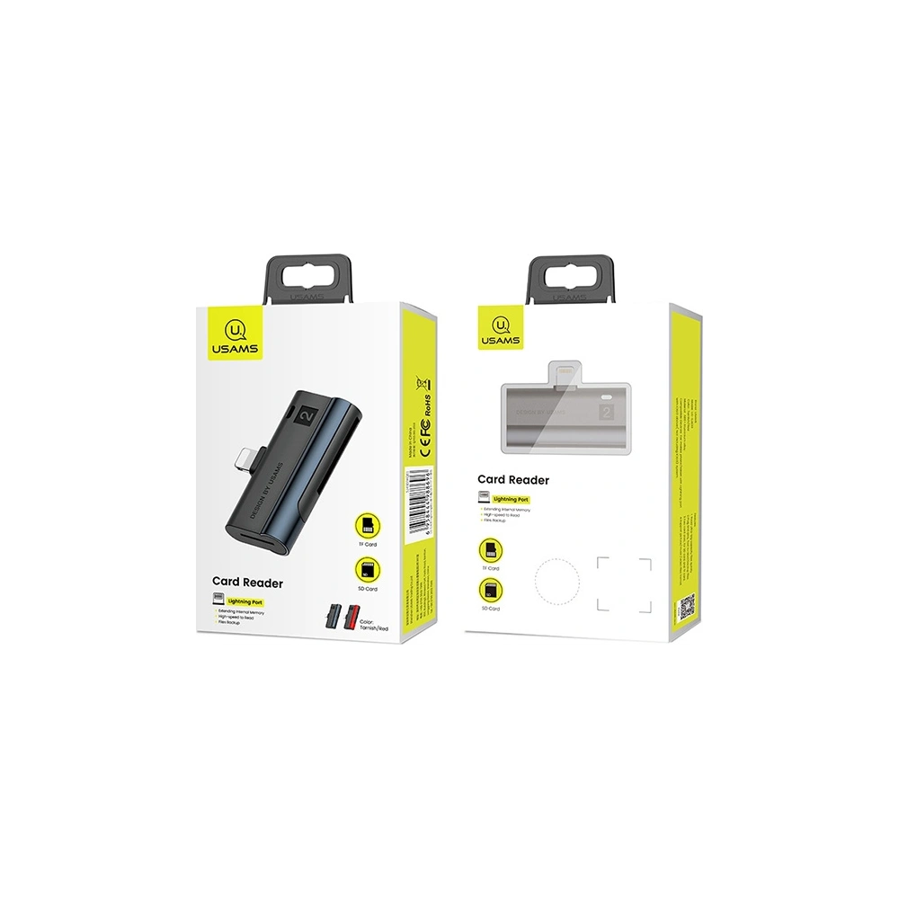 Wholesale USAMS Card Reader SD/microSD Lightning red SJ430DKQ02 (US-SJ430) - USA088RED - {ean13} - Hurt