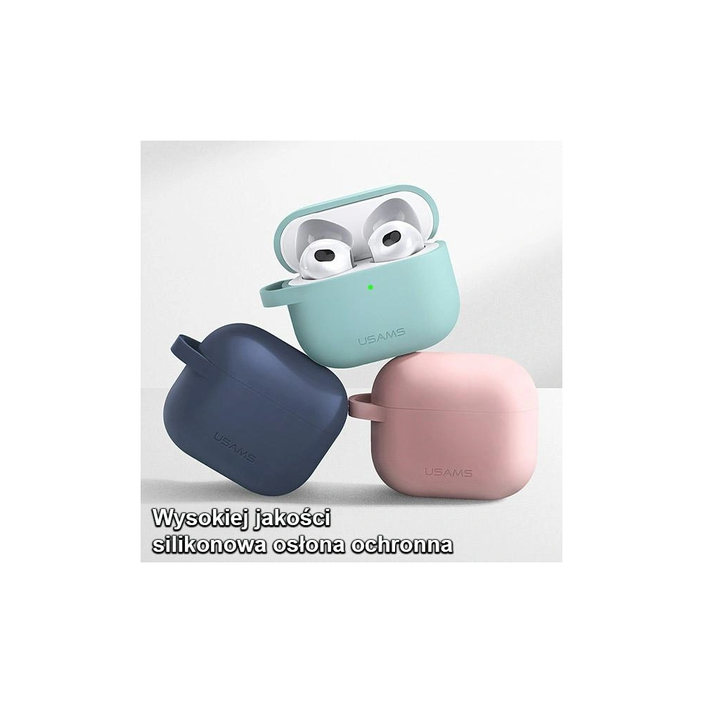 Wholesale USAMS Case Apple AirPods 3 silicon blue BH741AP02 (US-BH741) - USA112BLU - {ean13} - Hurt