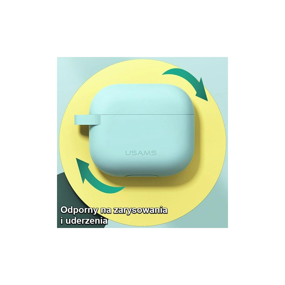 Wholesale USAMS Case Apple AirPods 3 silicon blue BH741AP02 (US-BH741) - USA112BLU - {ean13} - Hurt