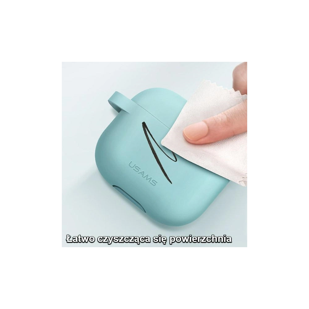 Wholesale USAMS Case Apple AirPods 3 silicon blue BH741AP02 (US-BH741) - USA112BLU - {ean13} - Hurt