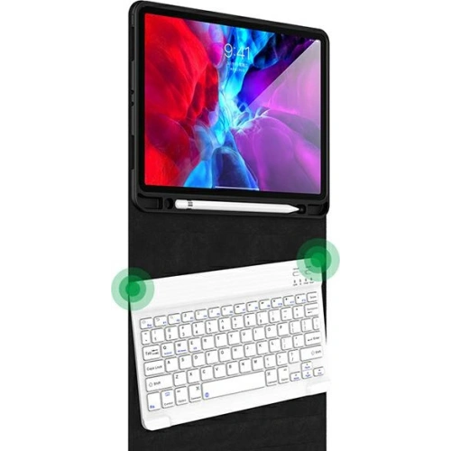 Etui USAMS Winro Keyboard Apple iPad 10.2 2019/2020 (7., 8. generacji) zielone etui-biała klawiatura/green cover-white keyboard IP1027YR02