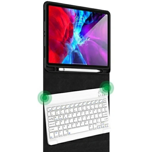 Etui USAMS Winro Keyboard Apple iPad 9.7 2018 (6. generacji) fioletowe etui-biała klawiatura/purple cover-white keyboard