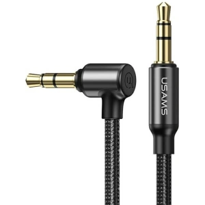 Wholesale USAMS Audio Nylon Cable jack 3.5mm - 3,5mm 1,2m black SJ557YP01 (US-SJ557) - USA202BLK - {ean13} - Hurt