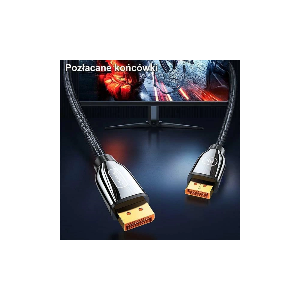 Hurtownia GSM - Kabel USAMS U75 DisplayPort - DisplayPort 1.4 HD 2.0m černý/black 8K HD SJ532DP01 - USA203BLK - {ean13} - Hurt