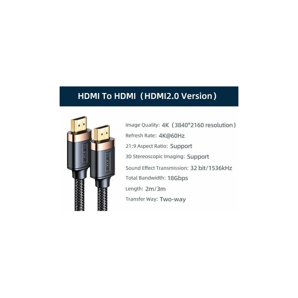 Hurtownia GSM - Kabel USAMS U74 HDMI - HDMI 2.0 3.0m černý/black 4K HD SJ529HD01 - USA209BLK - {ean13} - Hurt