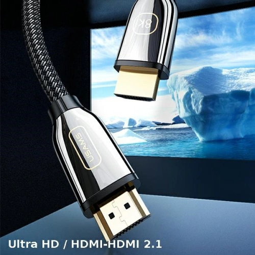 Kabel USAMS U67 HDMI - HDMI 2.1 2m 8K czarny/black Ultra HD SJ497HD01
