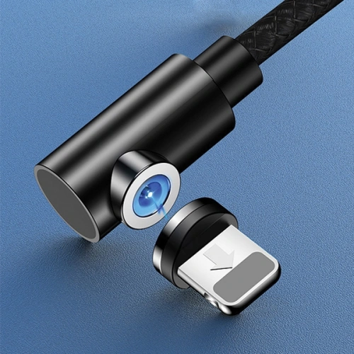 Kabel kątowy magnetyczny USAMS U54 1m lightning czarny/black SJ444USB01