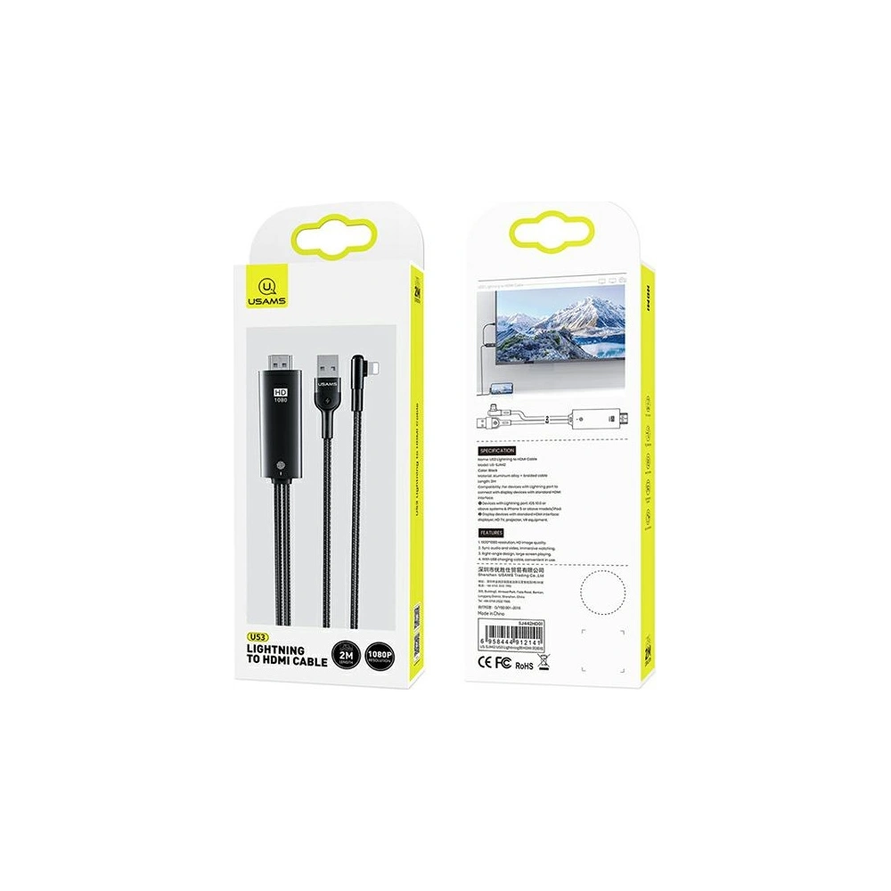 Kabel USAMS U53 HDMI - Lightning 2m černý/black SJ442HD01