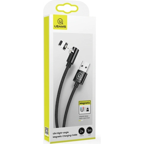 Kabel kątowy magnetyczny USAMS U54 1m lightning czarny/black SJ444USB01