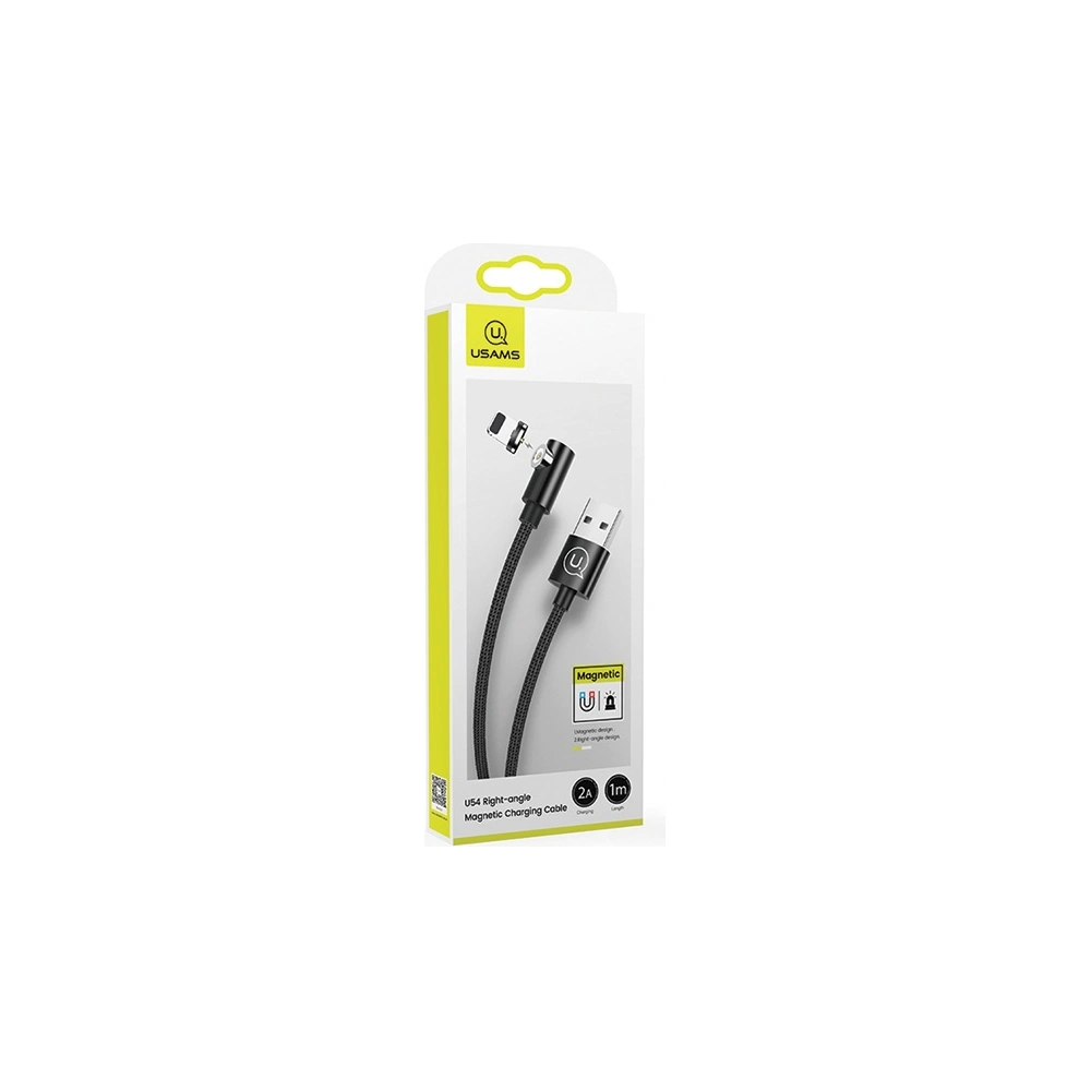 Hurtownia GSM - Kabel kątowy magnetyczny USAMS U54 1m lightning czarny/black SJ444USB01 - USA216BLK - {ean13} - Hurt