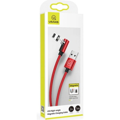 Kabel kątowy magnetyczny USAMS U54 1m lightning czerwony/red SJ444USB02