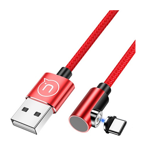 Usams Distributor - 6958444912417 - USA221RED - USAMS Magnetic Angle Cable U54 1m USB-C red SJ445USB02 (US-SJ445) - B2B homescreen