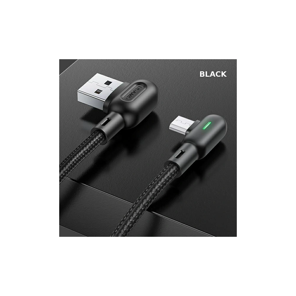 Hurtownia GSM - Kabel úhlový USAMS U57 MicroUSB 1,2m 2A černý/black SJ458USB01 - USA222BLK - {ean13} - Hurt