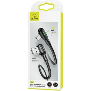 Wholesale USAMS Angle Cable U57 MicroUSB 1,2m 2A black SJ458USB01 (US-SJ458) - USA222BLK - {ean13} - Hurt
