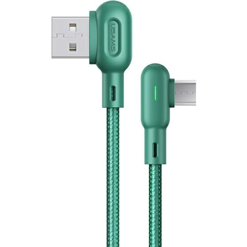 Kabel kątowy USAMS U57 MicroUSB 1,2m 2A zielony/green SJ458USB02
