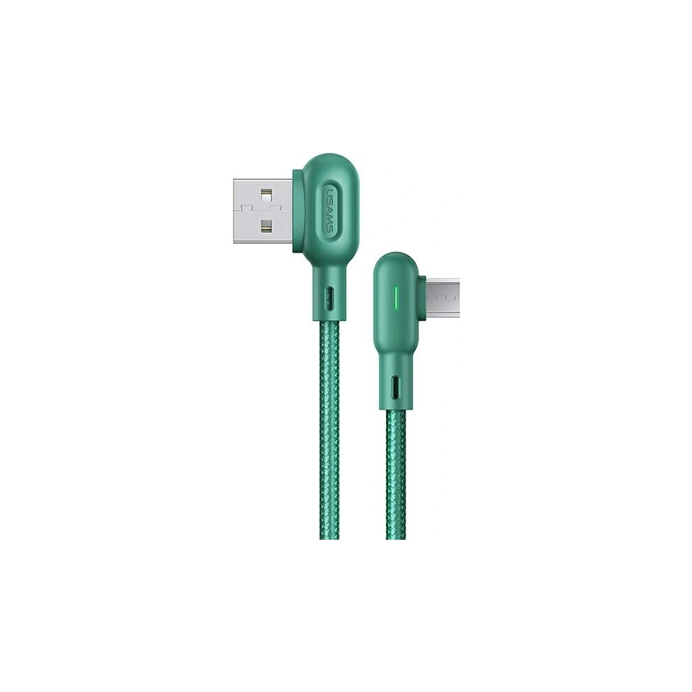 Hurtownia GSM - Úhlový kabel USAMS U57 MicroUSB 1,2m 2A zelený/green SJ458USB02 - USA223GRN - {ean13} - Hurt